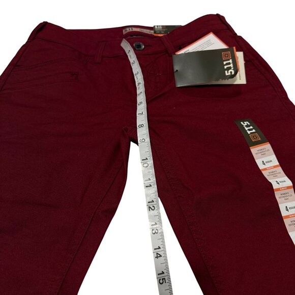 5.11‎ Tactical Women's Defender-Flex Maroon Pant Slim Fit Size 4 NWT - Picture 9 of 10